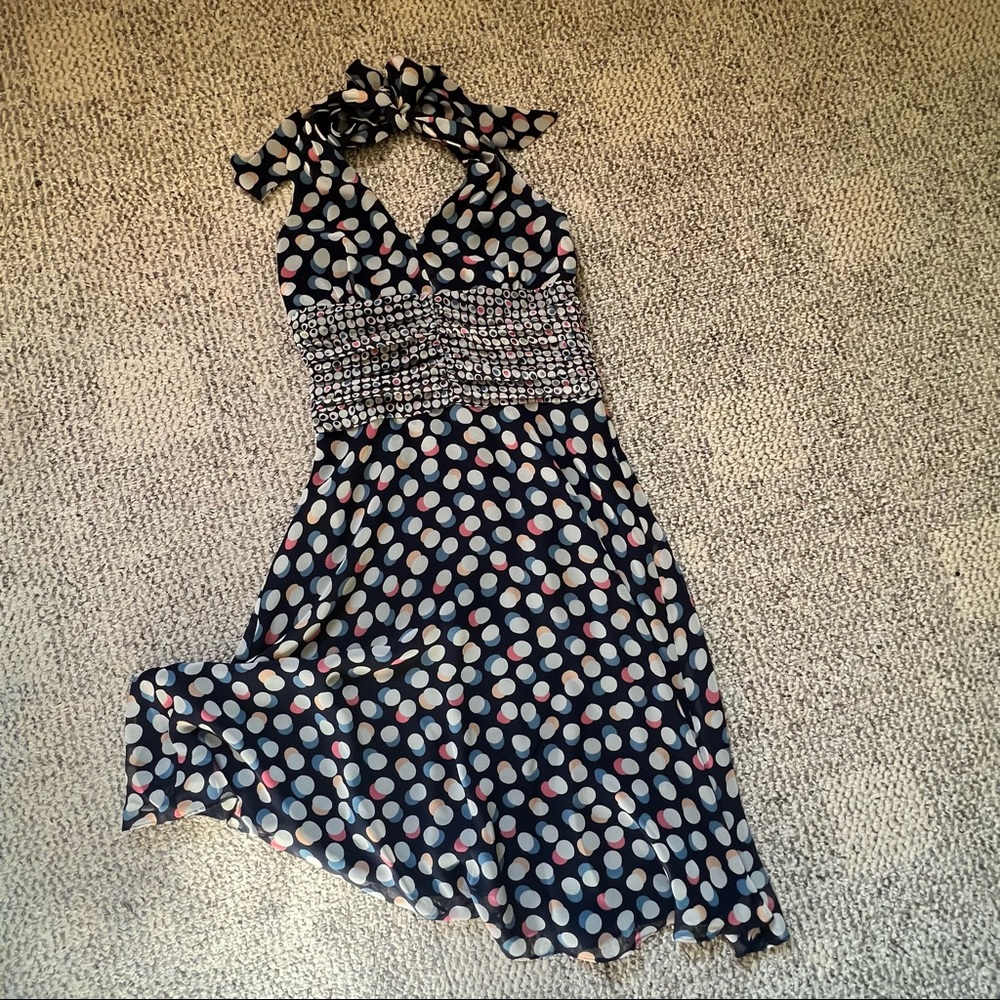 Vintage Polkadot Halter Dress